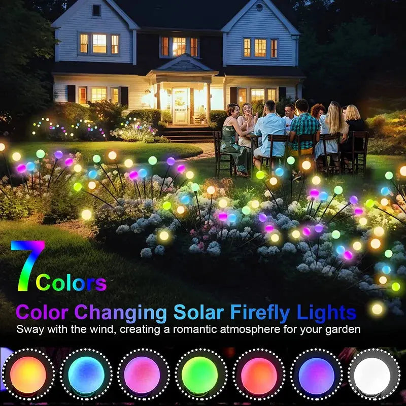 1/4/8/12Pack Outdoor LED Solar Lights Waterproof Starburst Firefly Lights Lawn Garden Lamp for Path Landscape Decorative Lights Shades Array