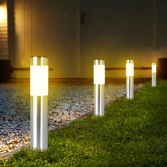 1/2/4 Pack Solar Garden Pathway Lights Outdoor LED Lighting Ground Plug Bollard Light for Patio, Gardens, Pathways,Lawn,Yard Shades Array