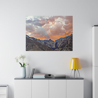 Sunset Serenity: California's Mount Whitney Captured in Canvas Art - Shades Array