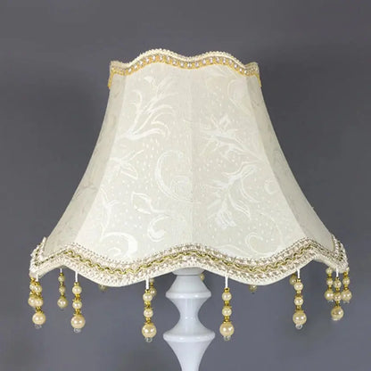 European Style Cloth Table Lamp Shade with Beads - Shades Array