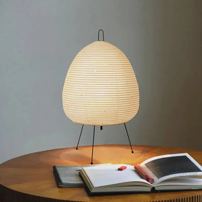Japanese Design Akari Wabi-sabi Yong Table Lamp Printed Rice Paper Lamp Bedroom Desktop Decoration Table Lamp Drop Shipping ShadesArray
