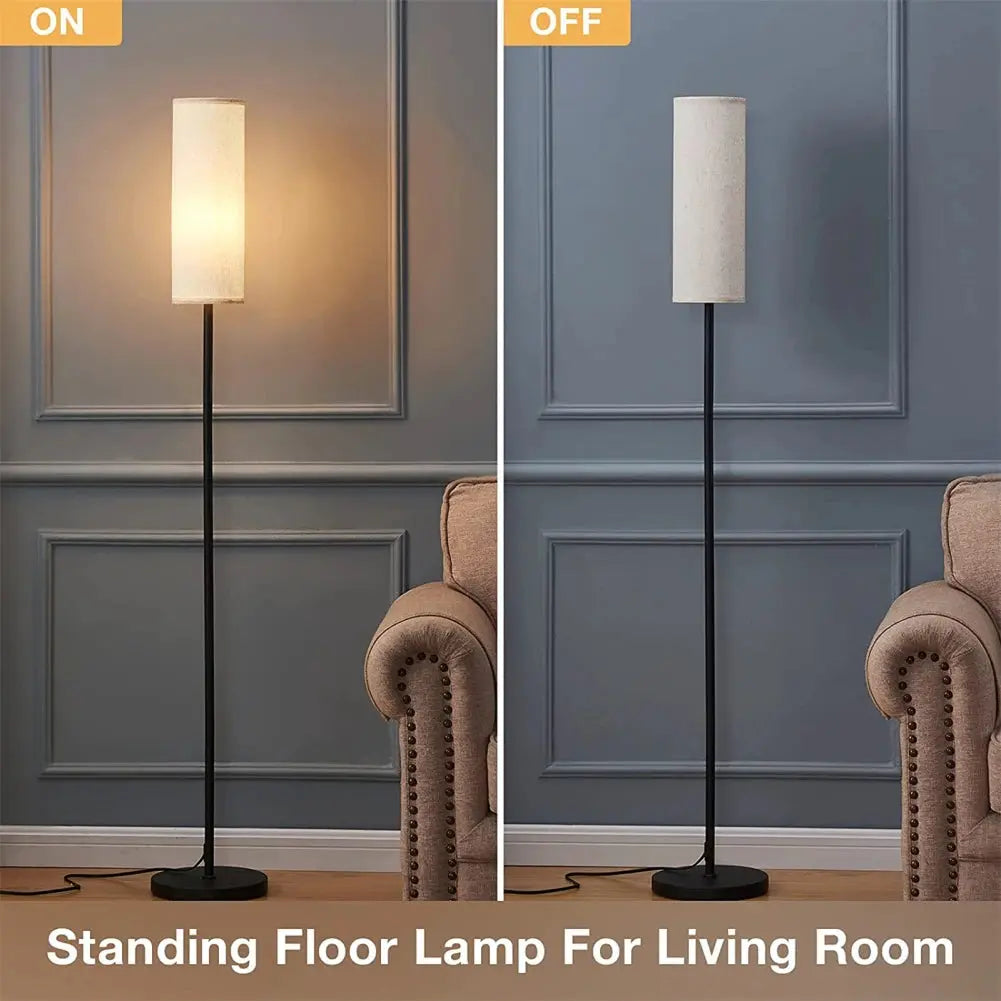 LED Floor Lamp Reading Light With 3 Colour Temperatures E27 12 W Bulb Reading Lamp Floor Lamp Dimmable With Linen Lampshade ShadesArray