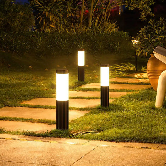 LED Outdoor Solar Light Stainless Steel IP65 Waterproof Garden Decoration Lawn Lamp Gardening Yard Pathway Path Landscape Lights Shades Array