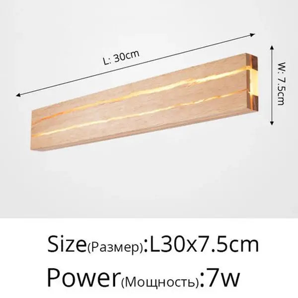 LED Solid Wood Nordic Wall Bedroom Rotatable Sconce Lamp - Shades Array