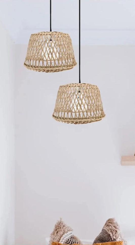Lamp Shade Light Lampshade Pendant Woven Cover Rattan Shades Wicker Chandelier Ceiling Table Floor Bamboo Cage Hanging Drum ShadesArray