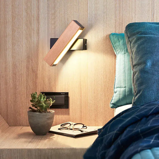 Nordic simple Wooden LED Wall Lamp Modern Adjustable Lighting bar restaurant Living room Porch Wall Lamps Corridor decor Shades Array
