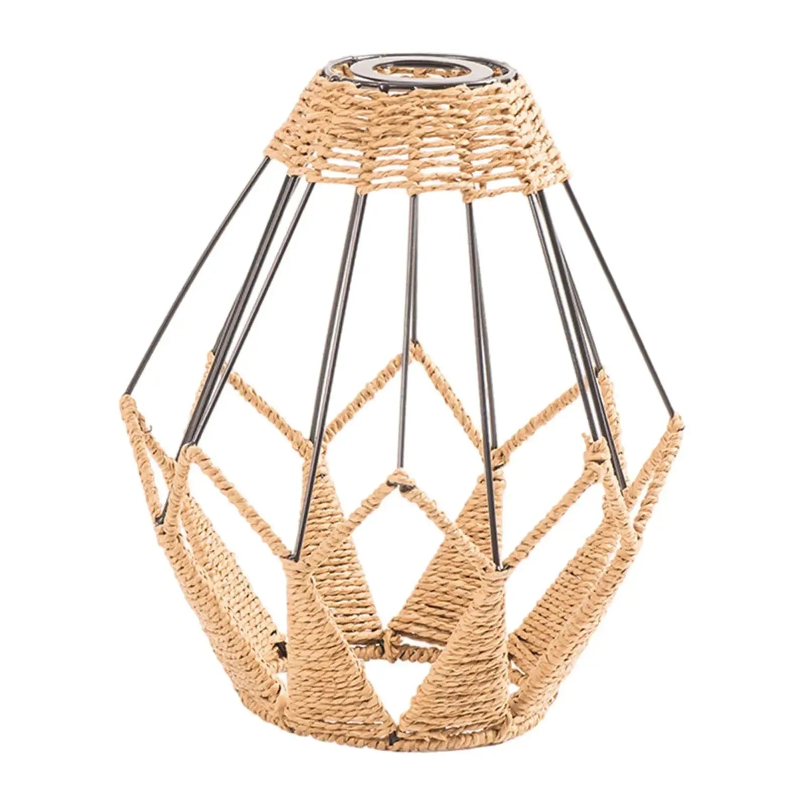 Rope Woven Lampshade Light Fixture Decoration Handmade Ceiling Lantern Cover for Restaurant Teahouse Dining Room Hotel Farmhouse ShadesArray