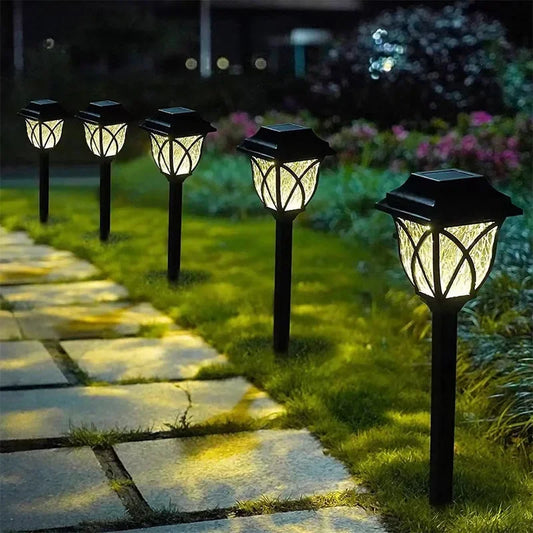 Led Solar Lawn Lights Outdoor Waterproof Warm Light Garden Decoration Lamp For Walkway Path Villa Yard Driveway Shades Array
