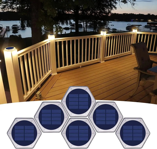 Solar Deck Lights Outdoor LED Garden Step Lighting Waterproof for Stairs Patio Pathway Yard Fence Wall Lamp Christmas decoration Shades Array