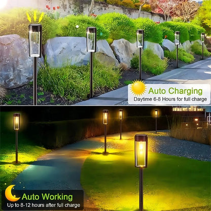 Solar Pathway Lights Outdoor Solar Pathway Garden Lamp Waterproof Landscape Lights Walkway Driveway Lawn Patio Garden Decor Shades Array