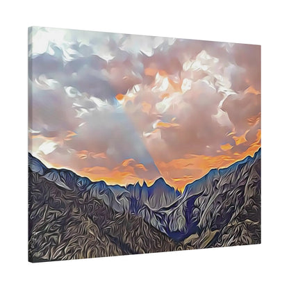 Sunset Serenity: California's Mount Whitney Captured in Canvas Art Printify