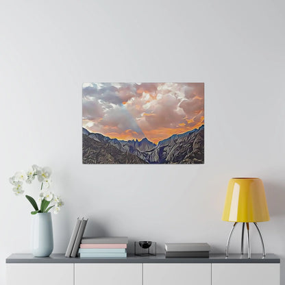 Sunset Serenity: California's Mount Whitney Captured in Canvas Art Printify